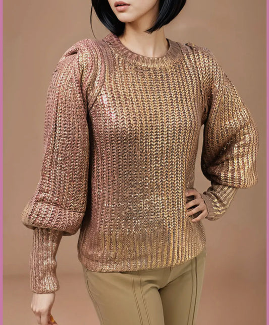 Metallic Rose Gold Sweater