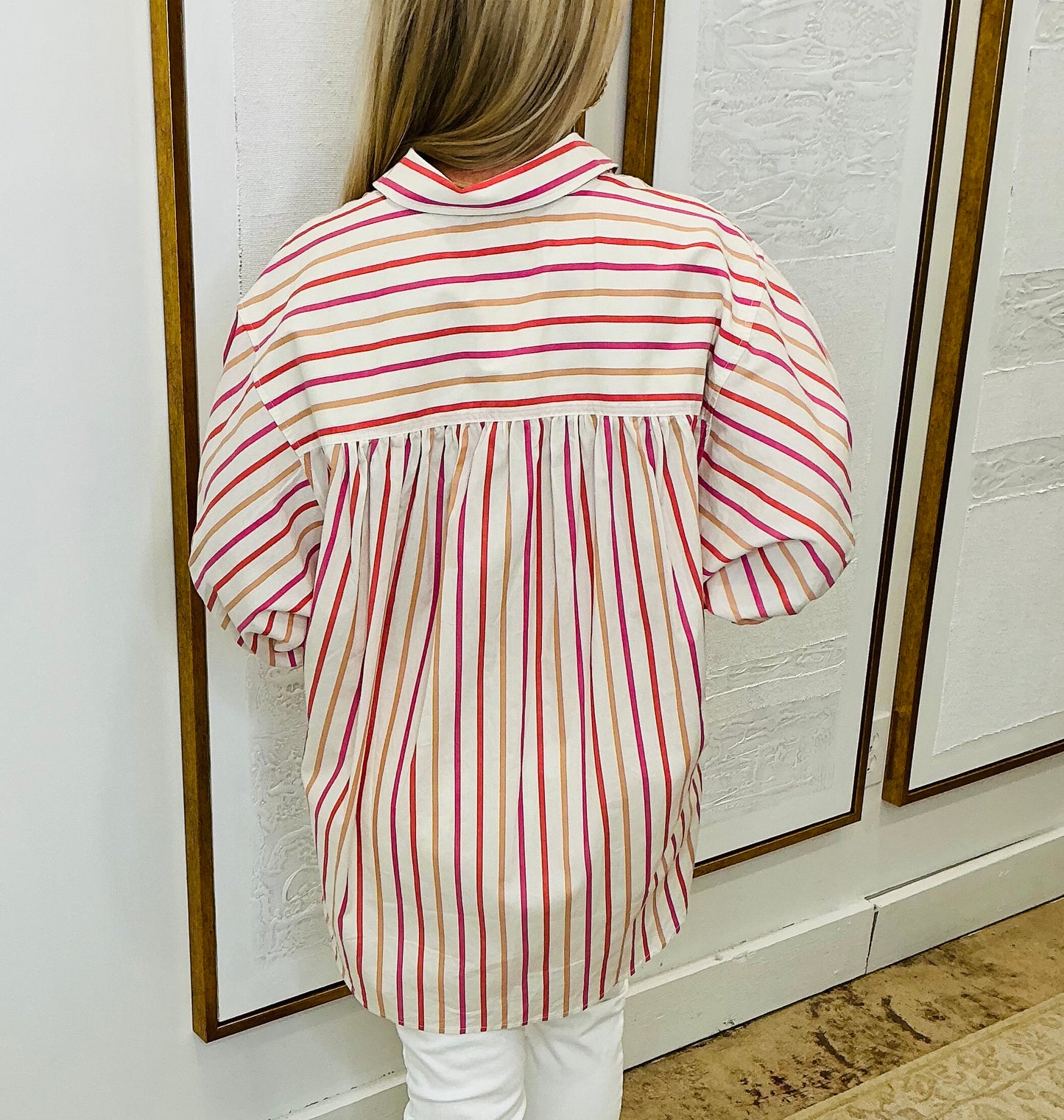 Pink Multi Color Stripe Top