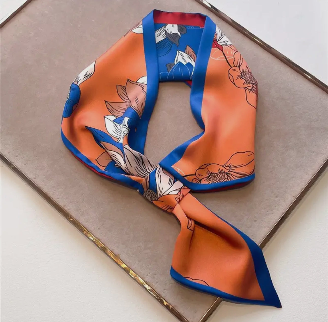 Floral Loop Scarf/Orange