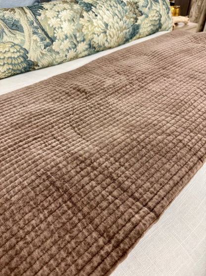 Stonewashed Chocolate Brown Velvet Set/King