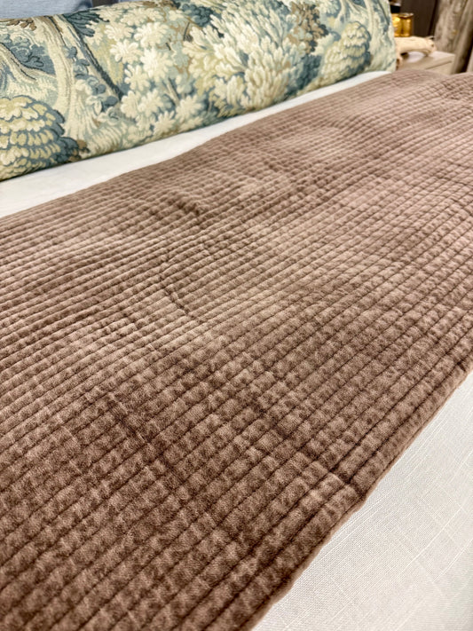 Stonewashed Chocolate Brown Velvet Set/King