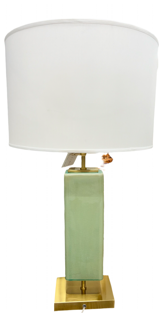 Light Green Crackled Table Lamp 30"h