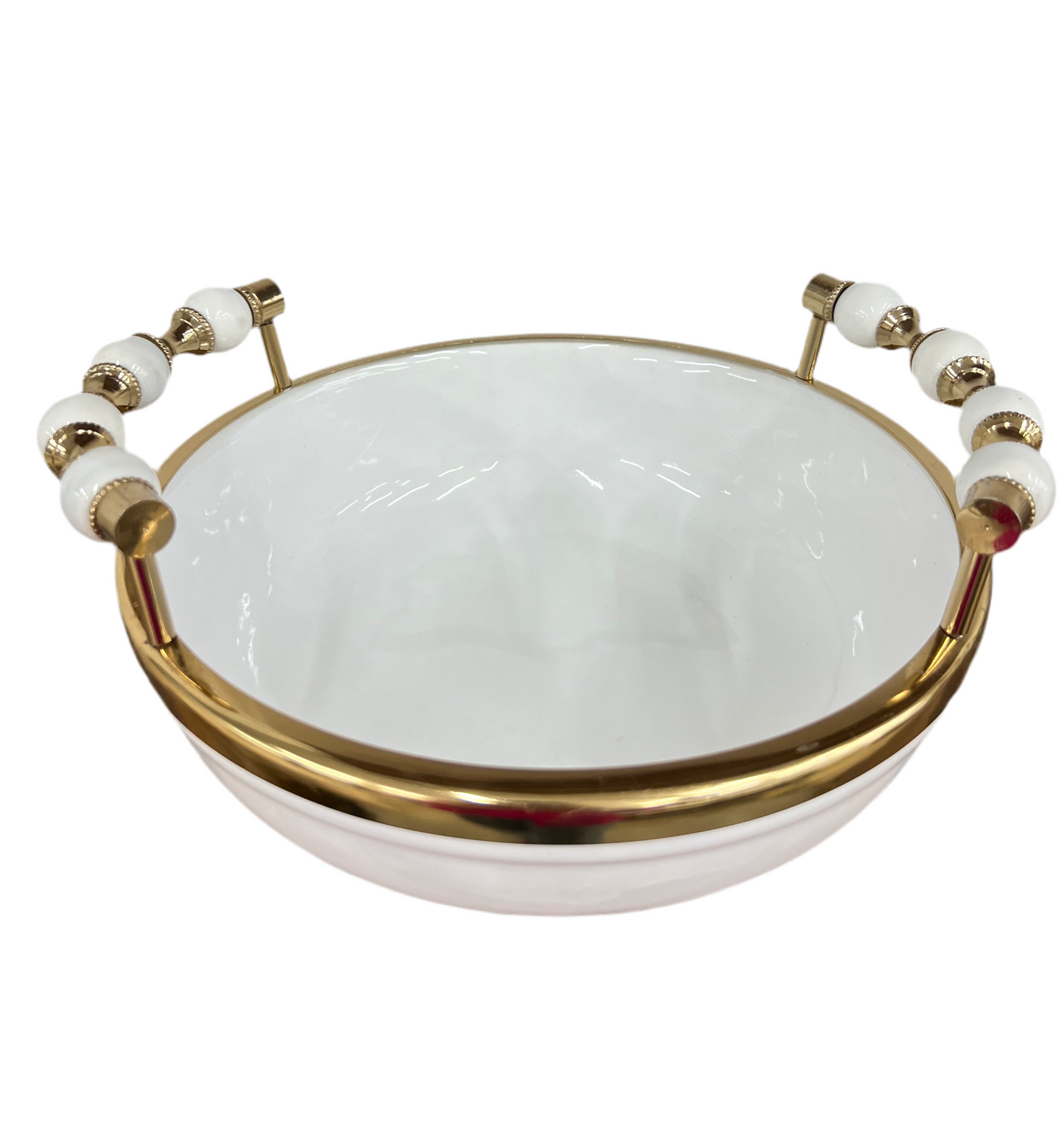 Gold & White Round Bowl