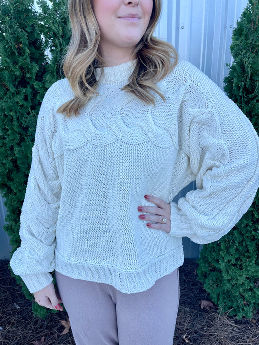 Ivory Cable Knit Sweater