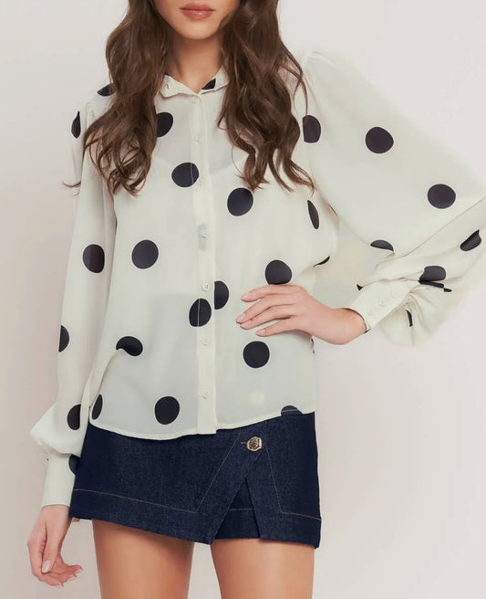 Black & White Polka Dot Blouse