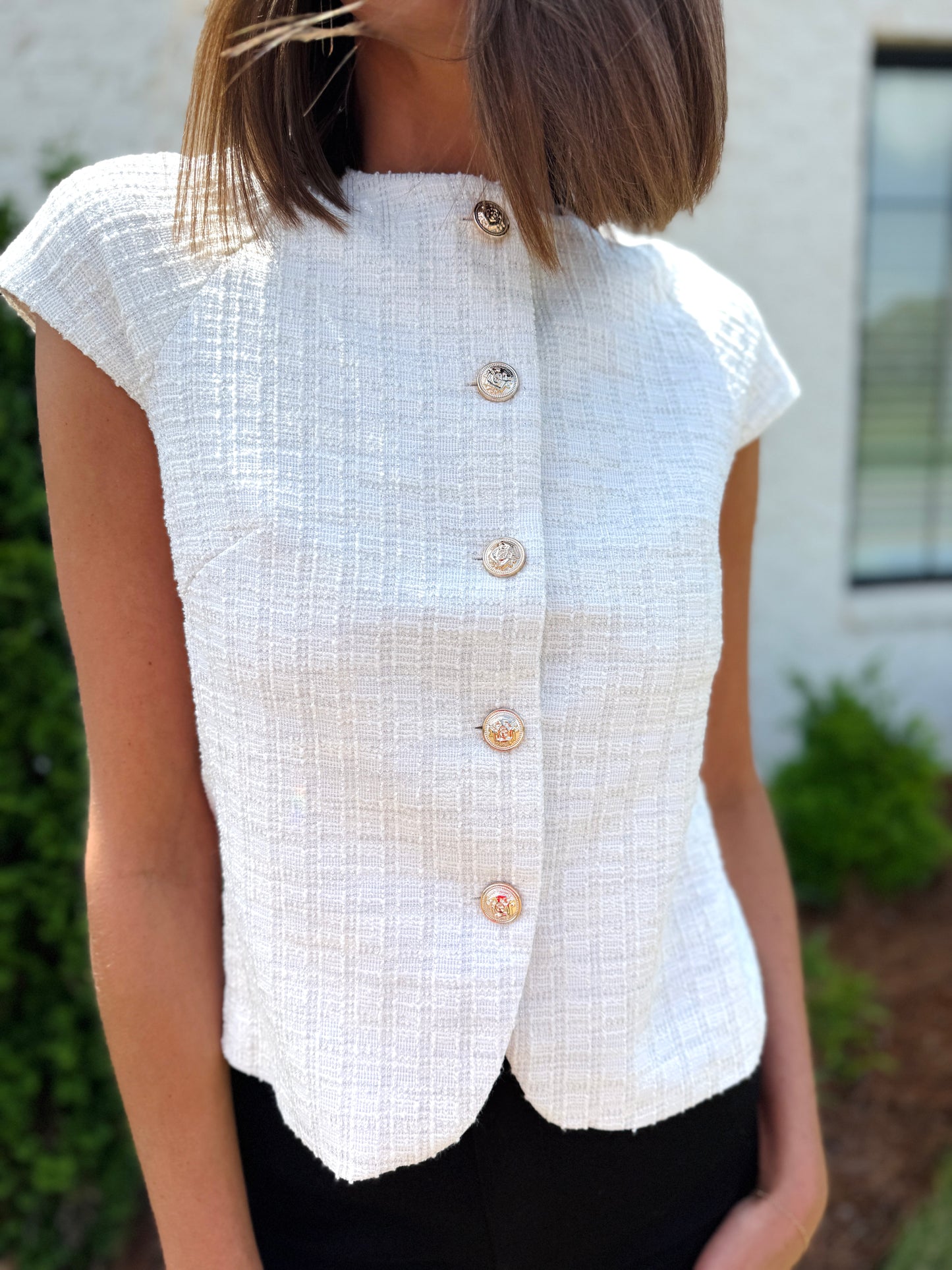 Tweed Sleeveless Top