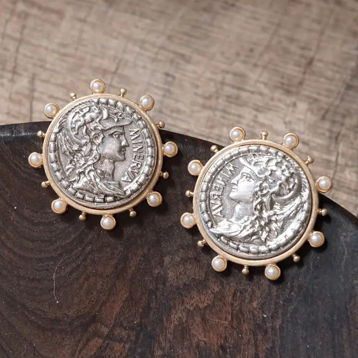 Boho Coin Stud Earrings