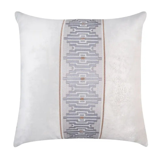 Blue Taupe & Birch Velvet Pillow 22"