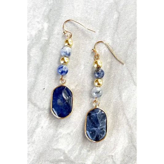 Blue w/Gold Dangle Earring