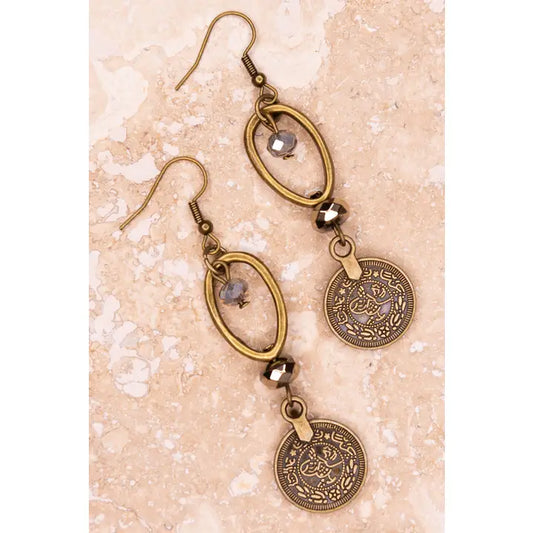 Bronze Coin Earring