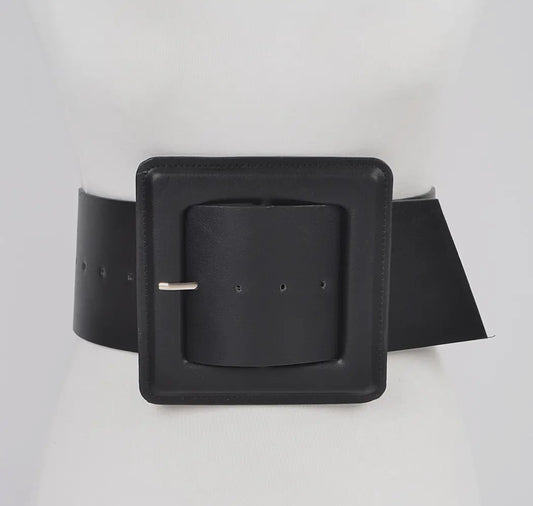 Plus Faux Leather Belt/Black