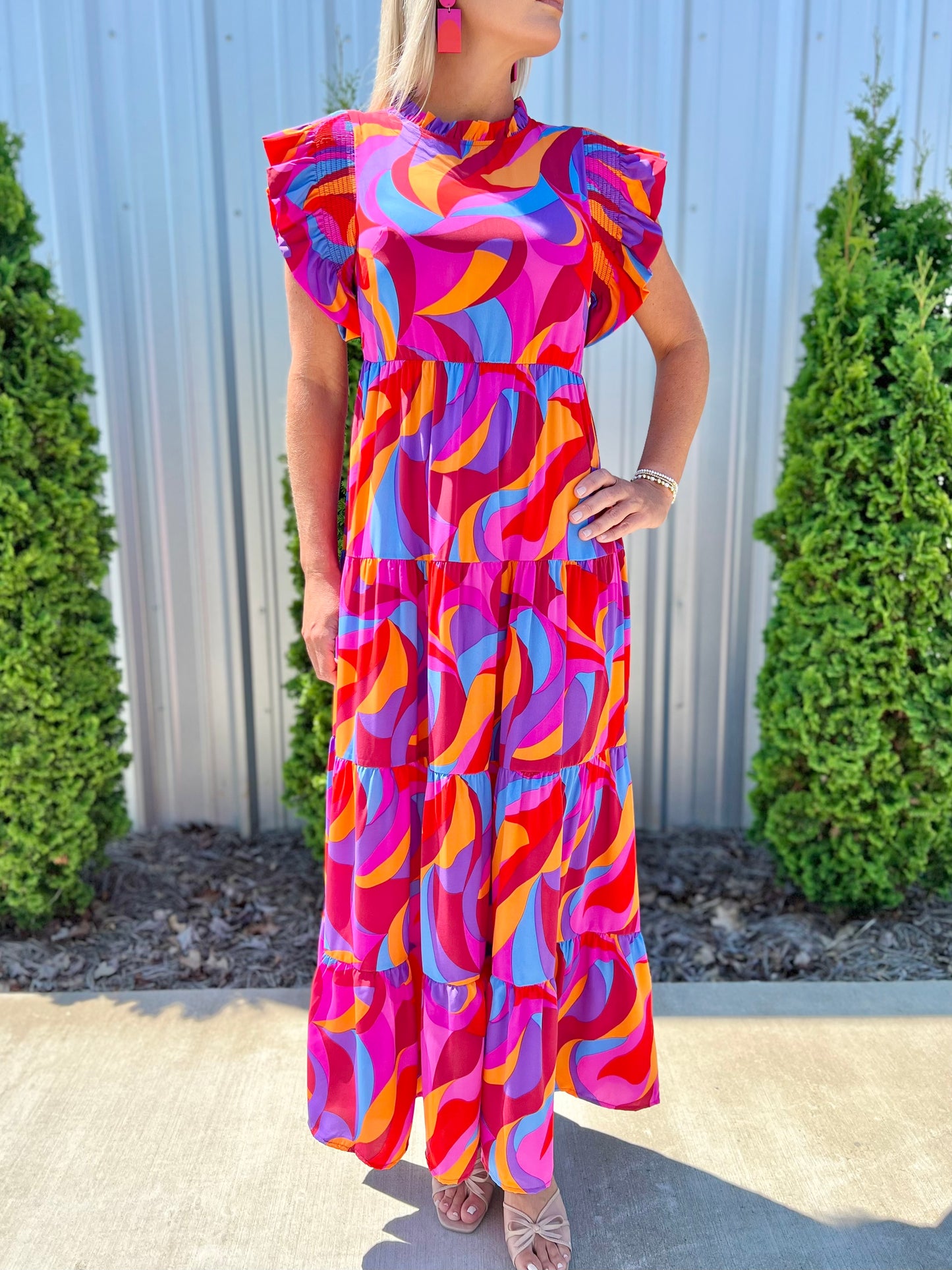 Abstract Maxi Dress