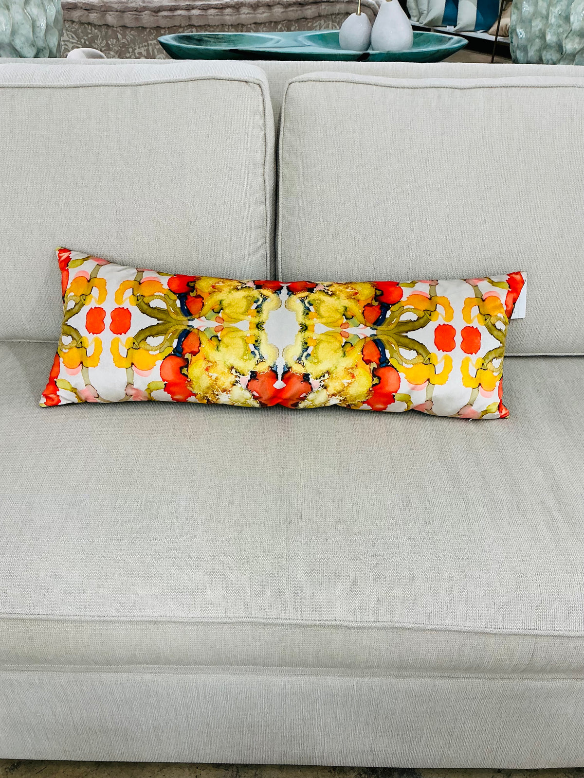 Velvet & Linen Pillow 14 x 36