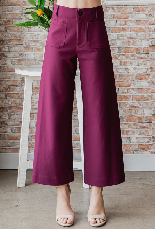 Super Stretch Crop Pant/Wine