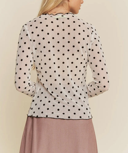 Plus Mesh Layering Top/Black & White