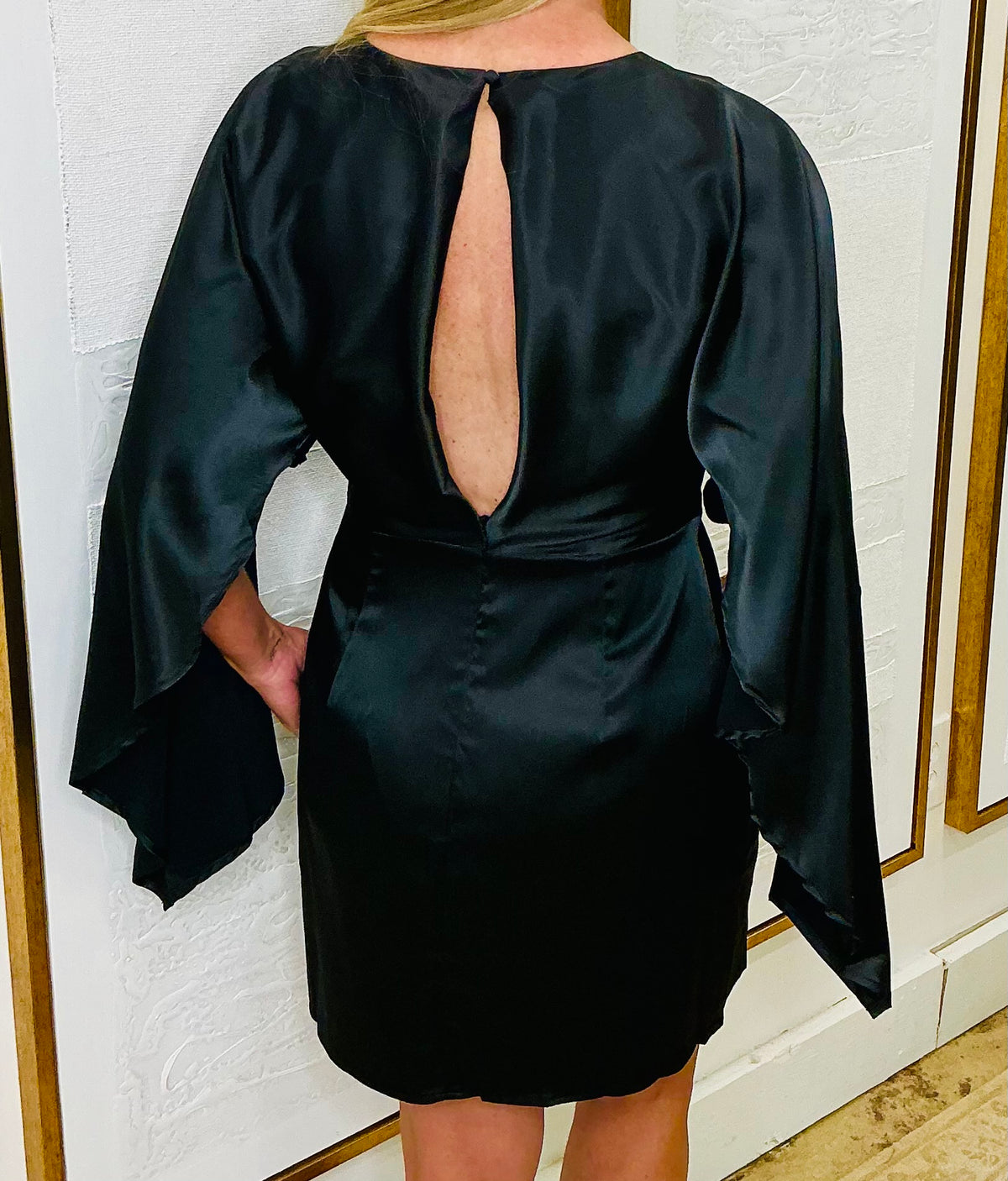 Black Silk Mid Dress