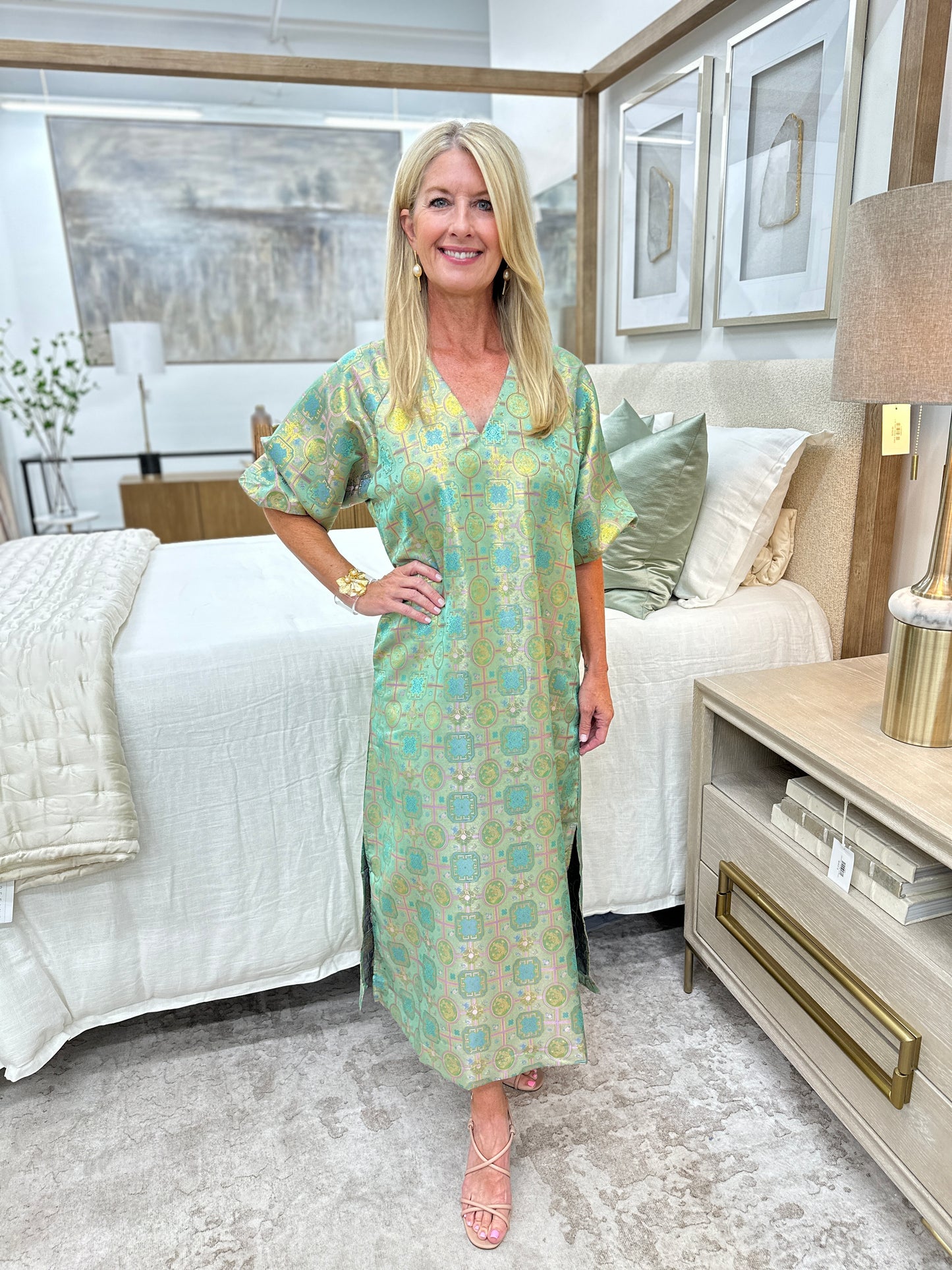 Lime Jacquard Dress