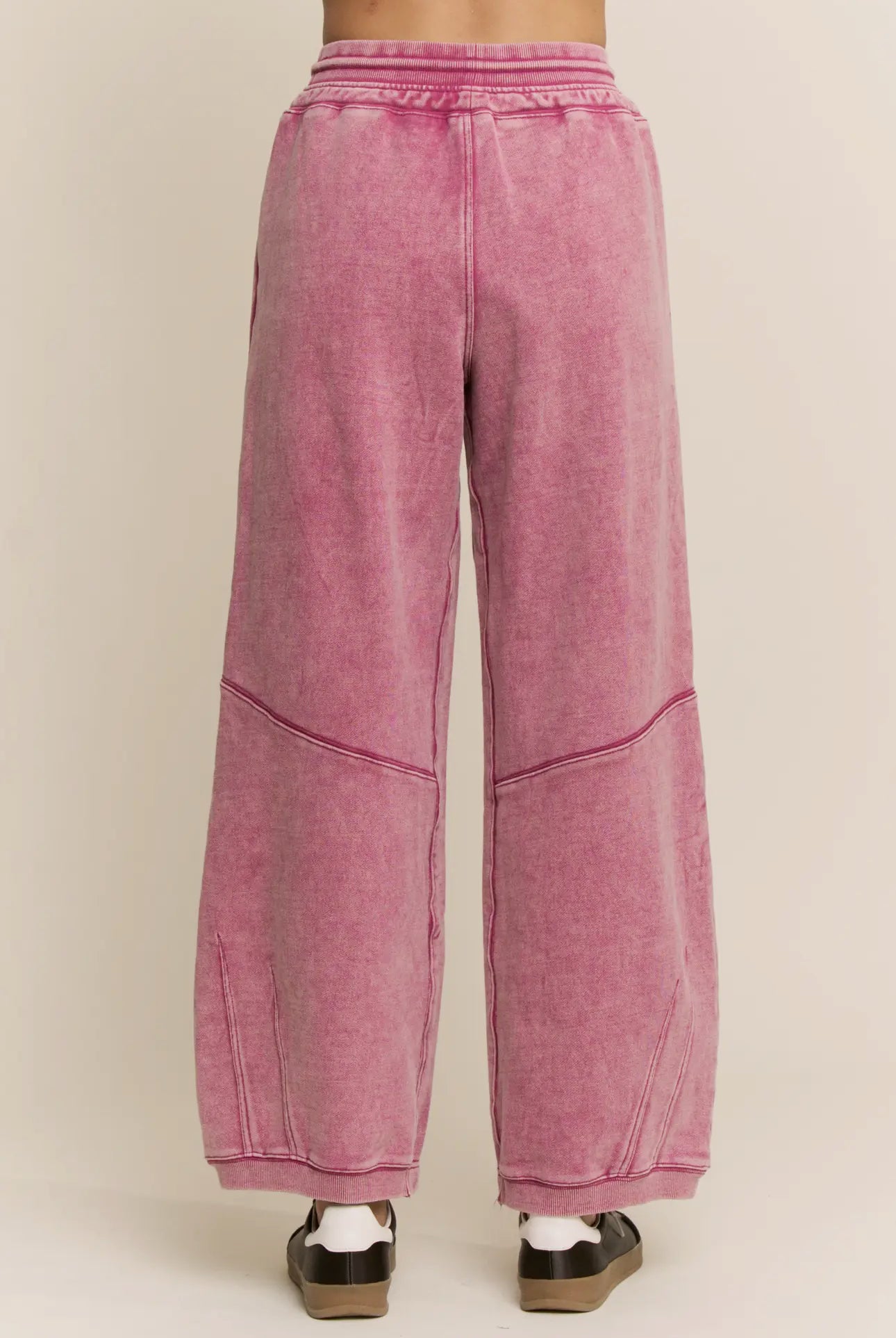 French Terry Barrel Pants/Washed Orchid