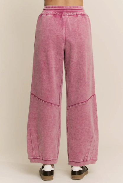 French Terry Barrel Pants/Washed Orchid