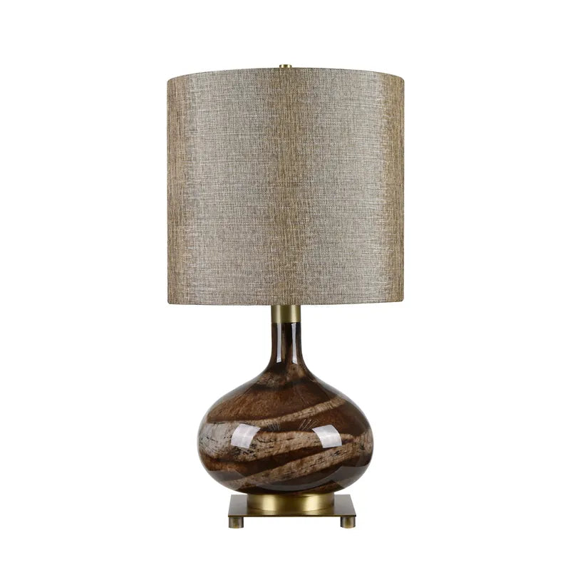 Brown Glass Table Lamp 24.5"