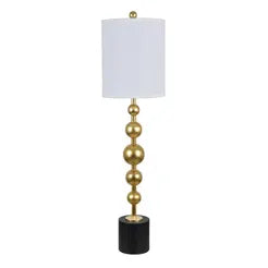 Gold/Black Buffet Lamp 10"x10"x39"