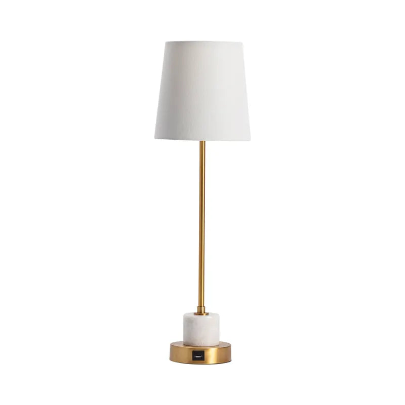 Small Gold Lamp w/ USB Port 24"