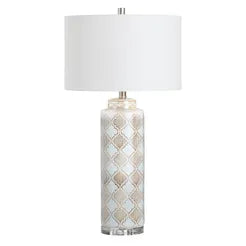 Beige Geometric Lamp 31"