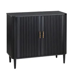 2-Door Black Cabinet