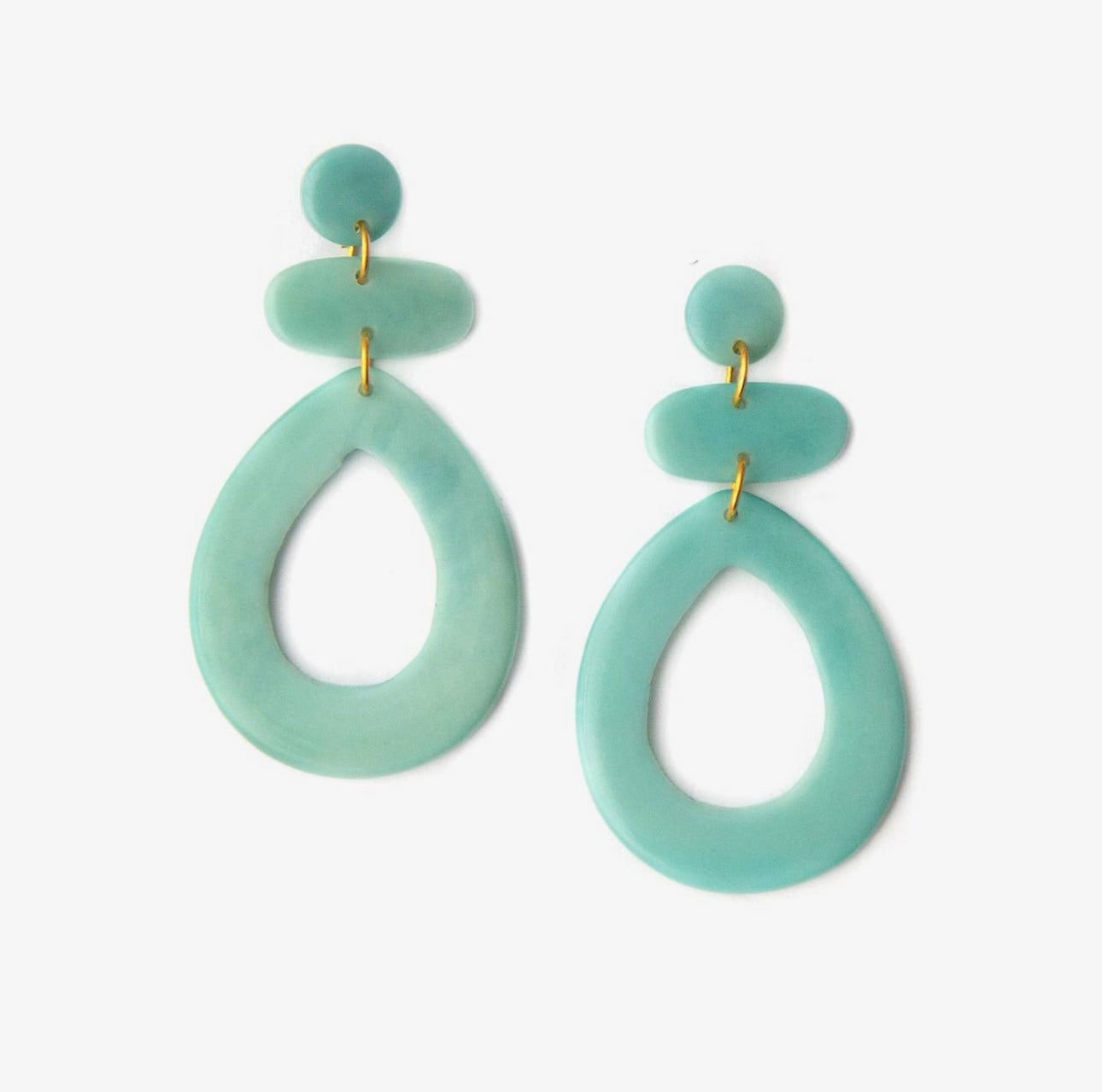Oval Bar Tagua Earrings