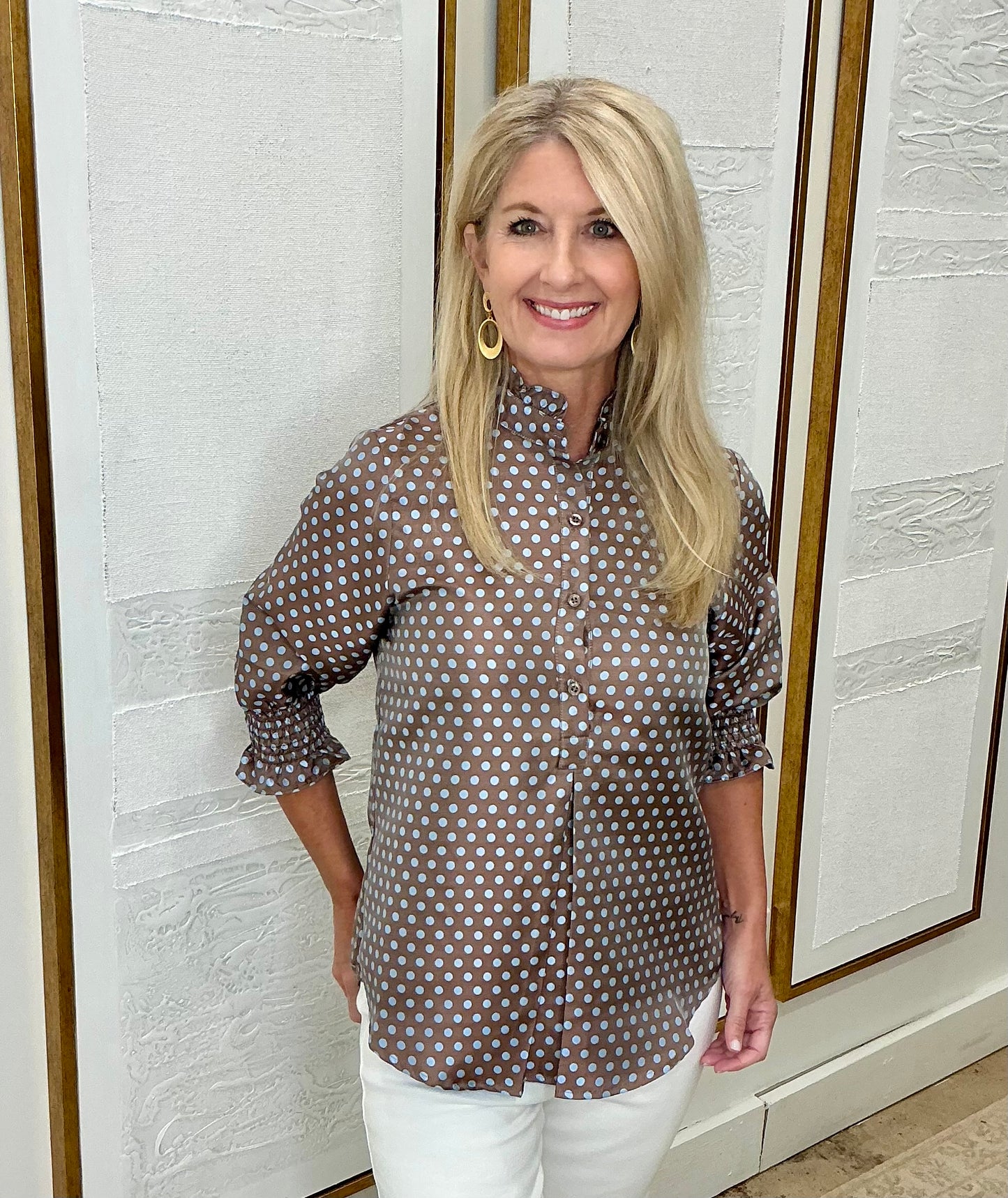 Kimberly Polkadot Top Coco