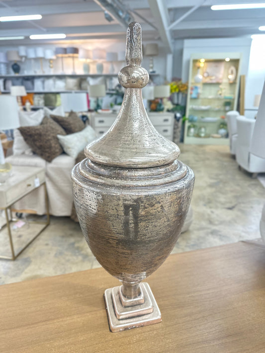 Glass Finial with Lid 28.35”H