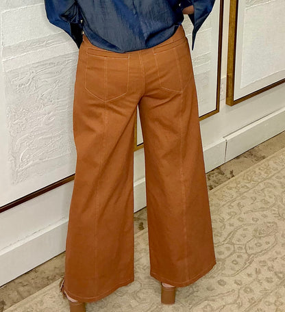 Camel High-Rise Stretch Pants