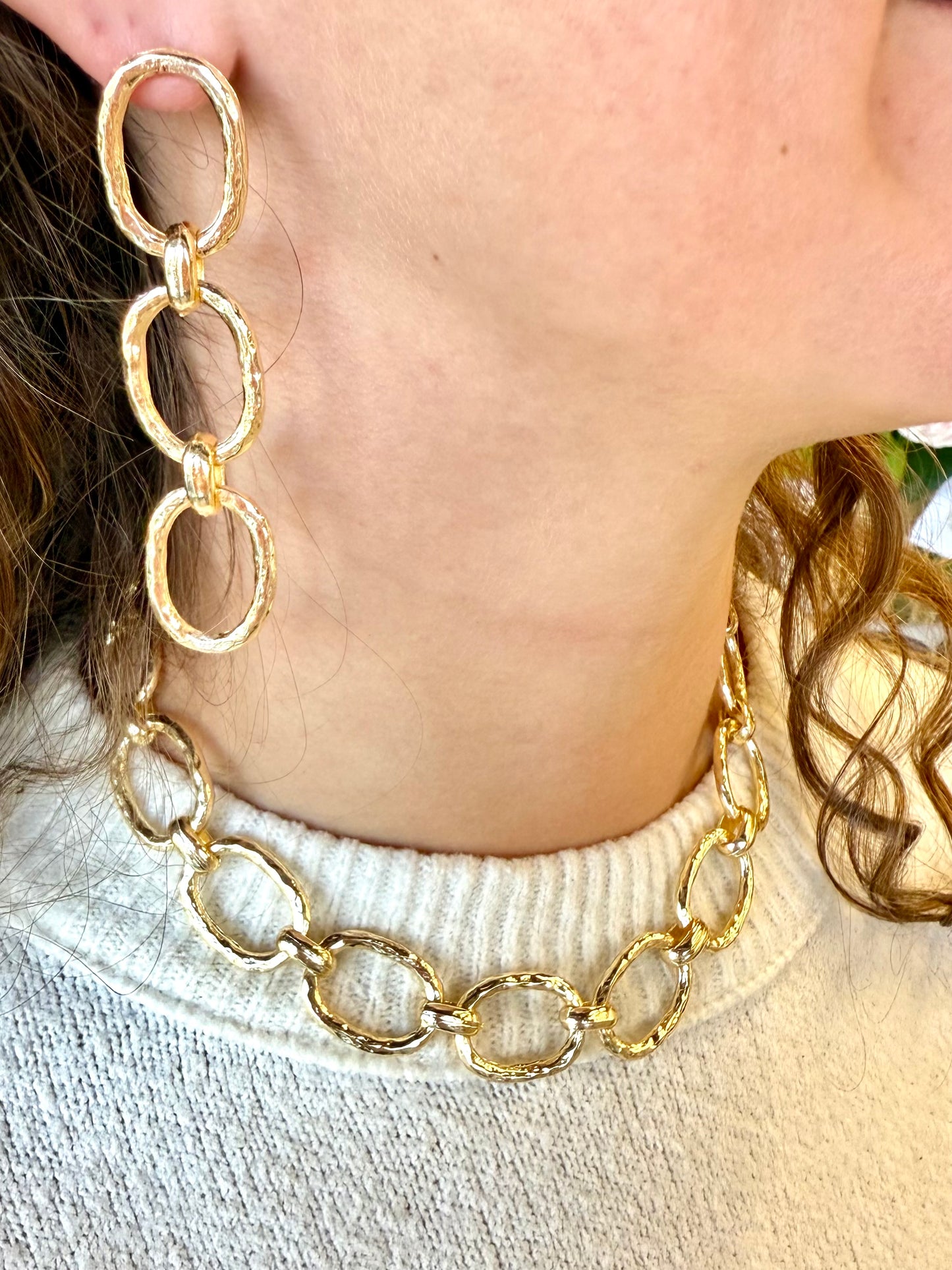 Gold Plated Necklace & Earring Set