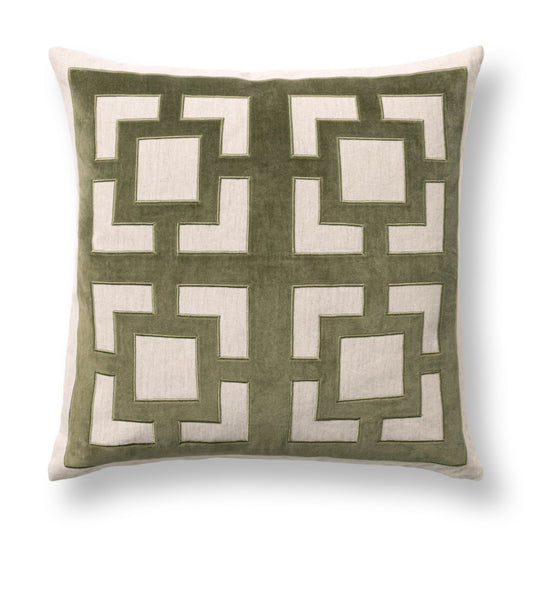 Lattice Pillow Olive 22x22