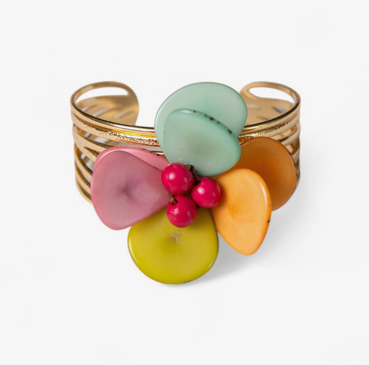 Tagua Flower Cuff Bracelet