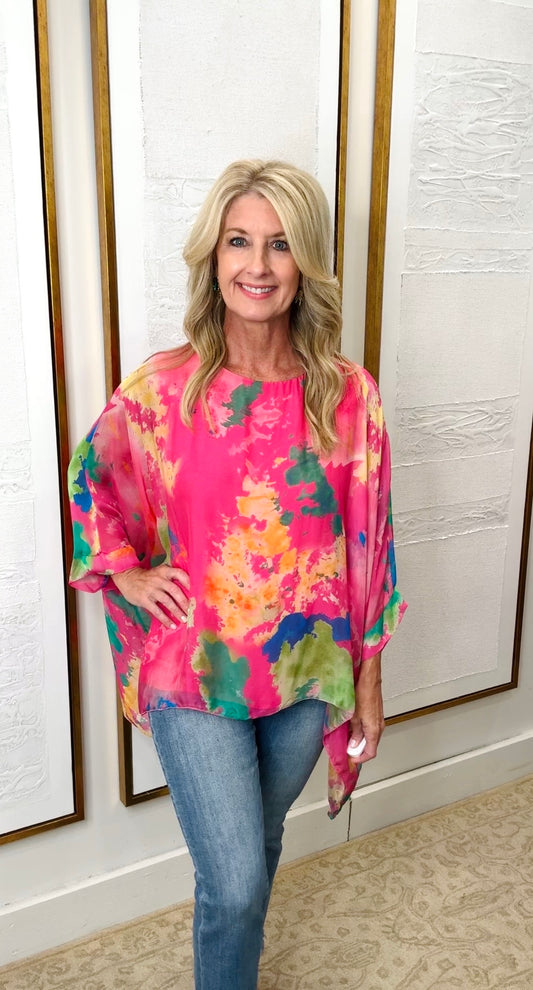 Pink Watercolor Top