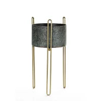 Enamel Planter on Gold Stand 21"h