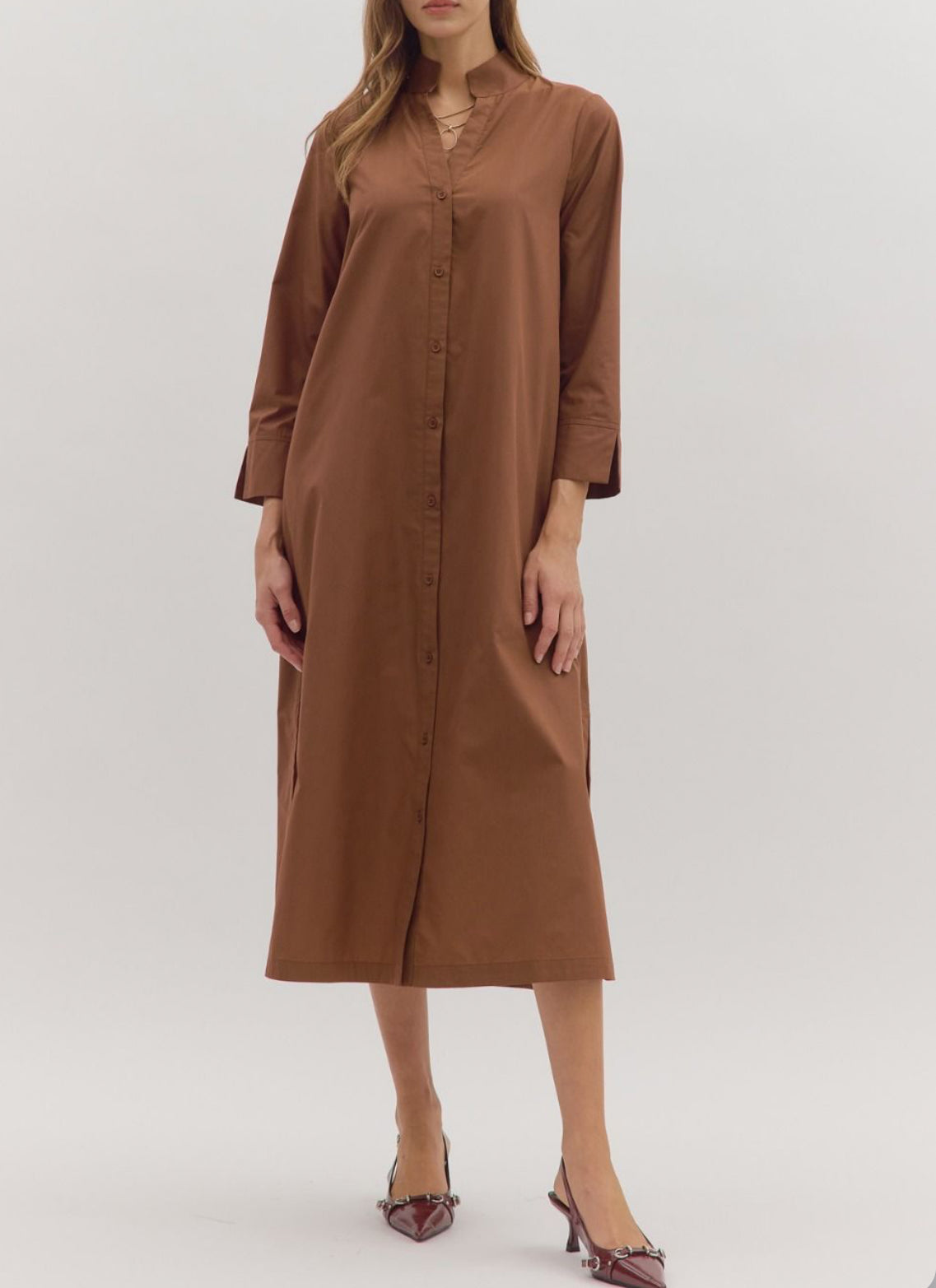 Brown Shirt Dress