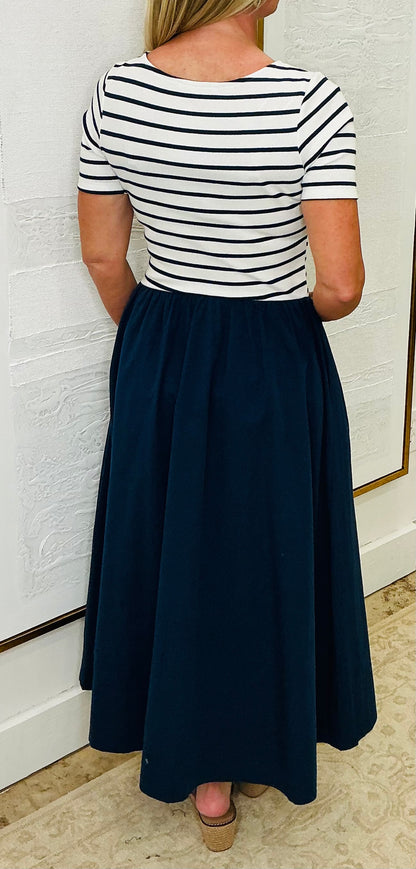 Striped Top Navy Dress