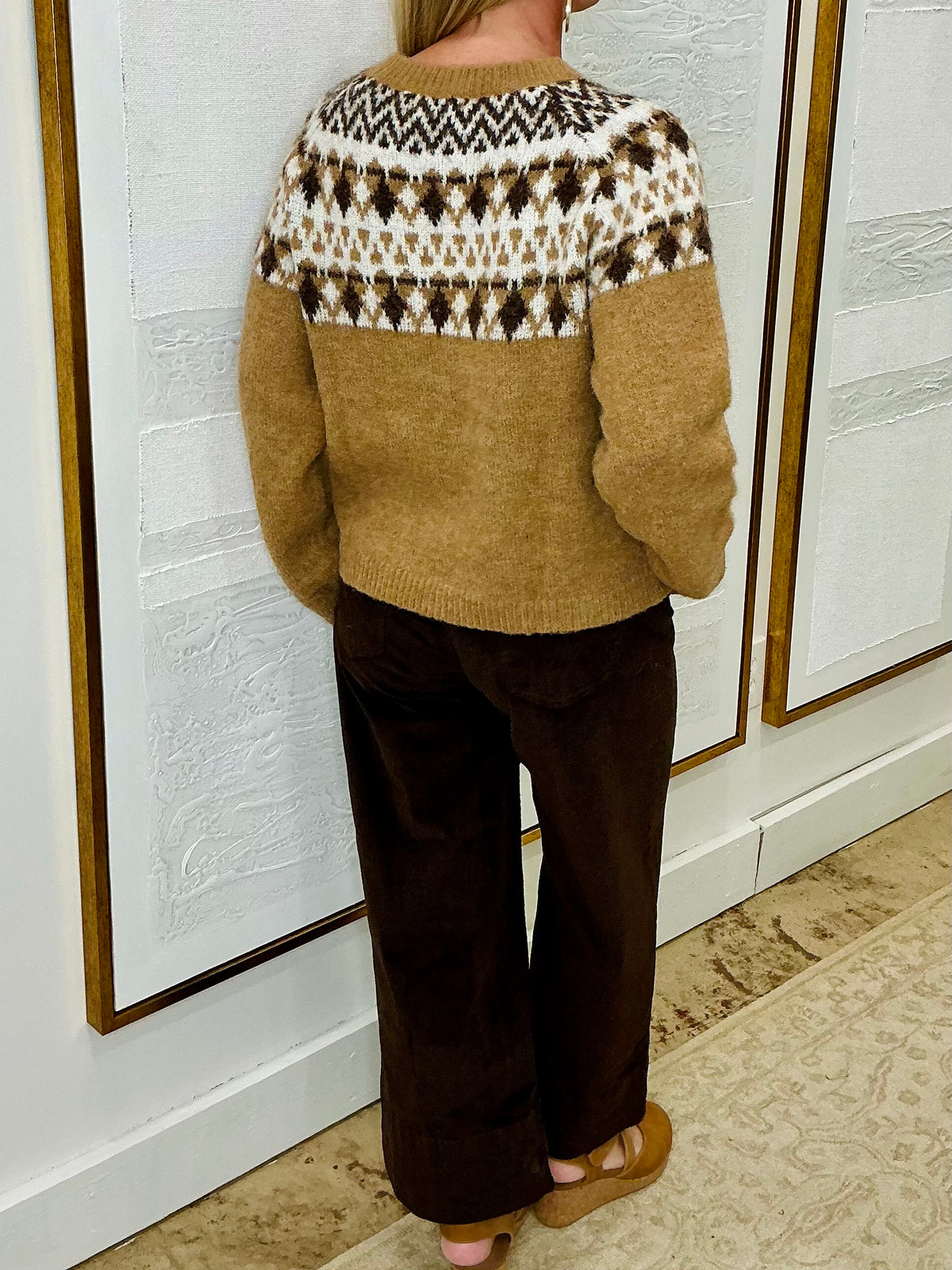 Camel Geometric Sweater
