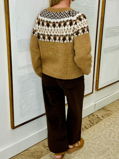 Camel Geometric Sweater