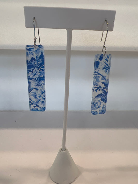 Blue & White Chinoiserie Earrings