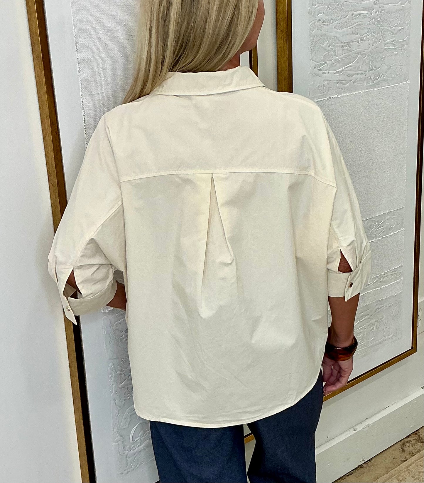 Off White Top w/Gold Buttons
