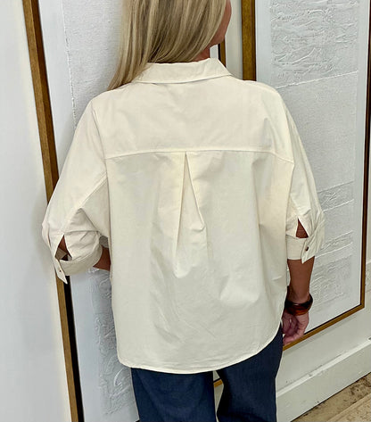 Off White Top w/Gold Buttons