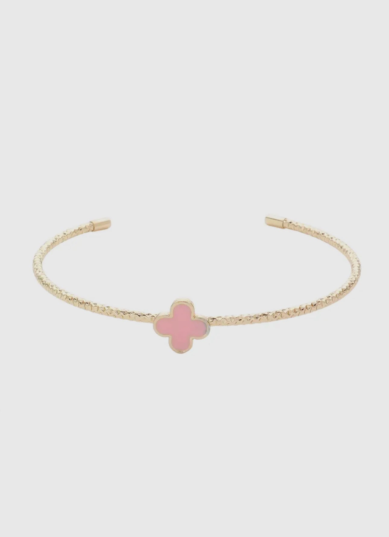 Skinny Clover Cuff/Fuchsia
