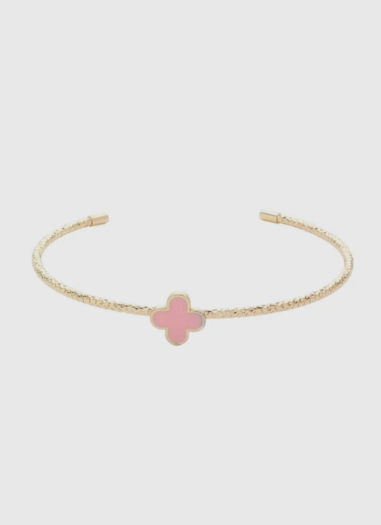 Skinny Clover Cuff/Fuchsia