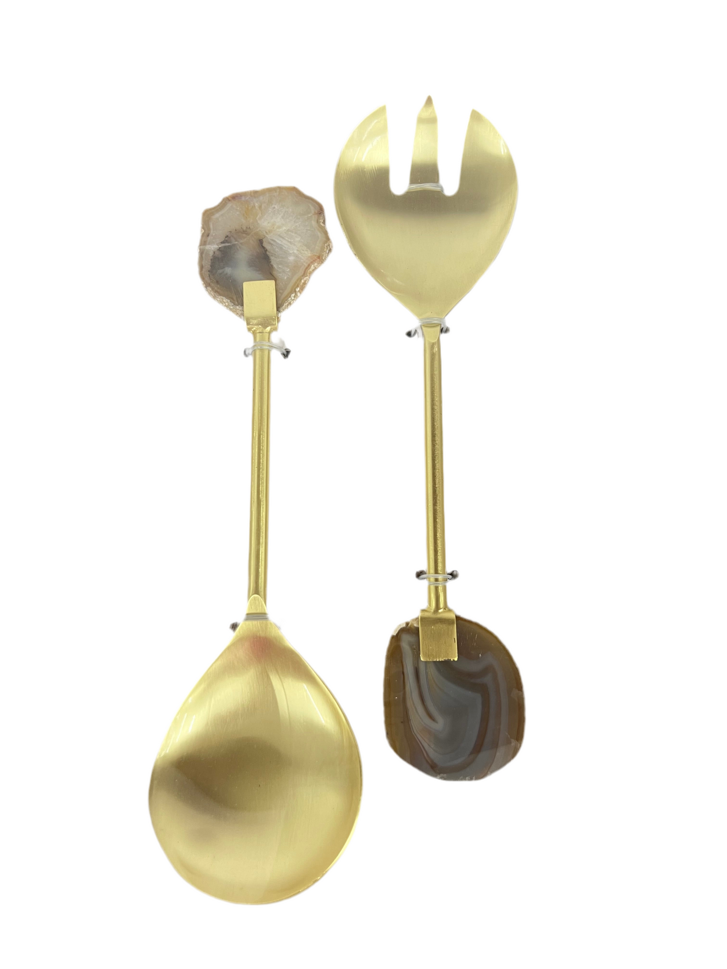 Agate & Gold Salad Servers