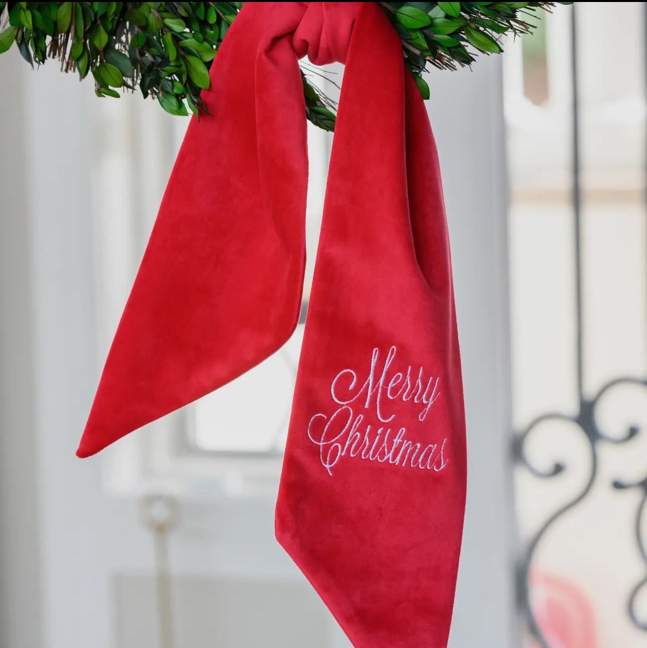 Velvet Sash Red Merry Christmas 55”
