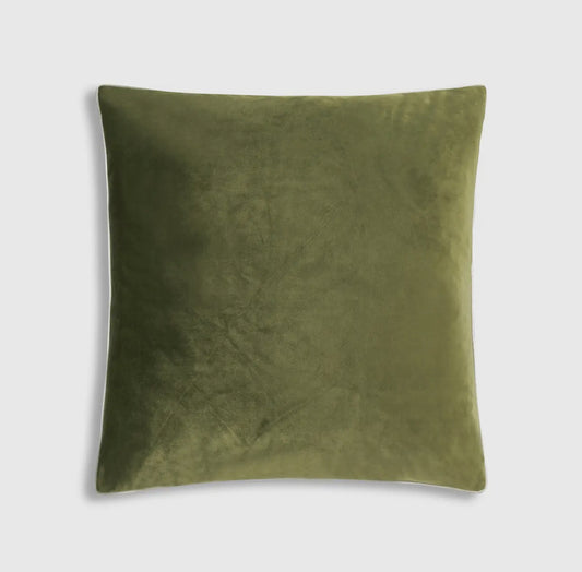 Moss Green Pillow with Silver Piping 24”