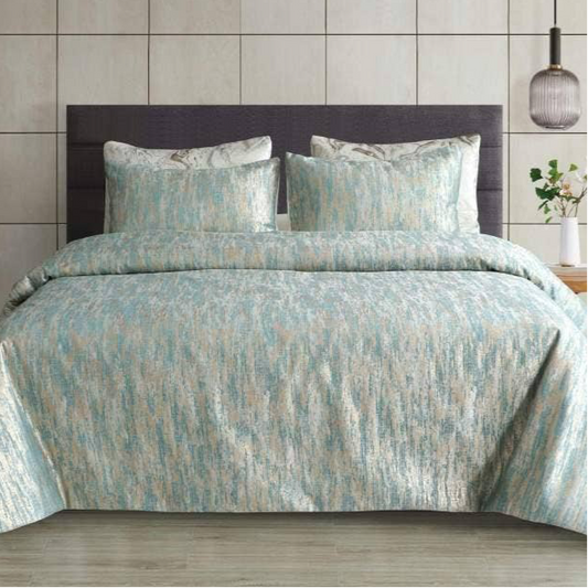 Teal Gold Duvet Bedding Set